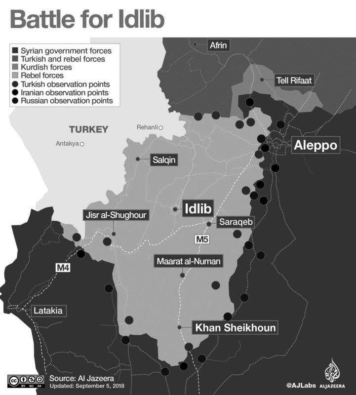Kaart regio Idlib